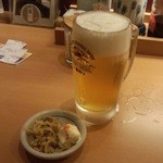 やよい軒 - 生ビール/小＋無料のタクアン......。