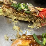 お好み焼 あらた - 250201土　岡山　お好み焼 あらた　カキオコ断面