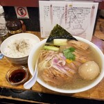 塩そば専門店 桑ばら - 年越し塩鴨南蛮そば＋味玉＋セルフ鴨丼用鴨油ご飯