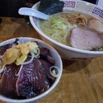 塩そば専門店 桑ばら - トロ鰹の丼とイリコ鰹出汁の塩そば定食