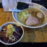 塩そば専門店 桑ばら - トロ鰹の丼とイリコ鰹出汁の塩そば定食