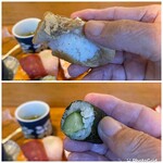 寿司割烹　笑福亭 - 上 いなり
下 細巻の胡瓜