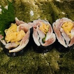 鮨桂太 - イワシ・ガリ巻き：各食材バランスが秀逸！