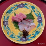 日本料理 藤井 - 本鮪中トロと縞鯵の造り