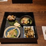 すし屋眞吉 - 前菜3種籠盛り