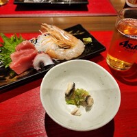 八べえ - 青うなぎコース：お刺身とねぎ塩あえ