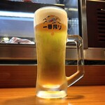 小魚料理 とみ助 - キリン一番搾りの生ビールです♪(o^^o)