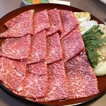 すき焼 三光舎 - 竹　黒毛和牛ロースすき焼き定食　4人前