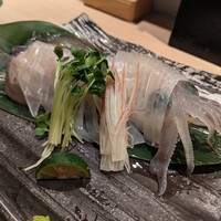 鮨 からす 十三店 - 泳ぎイカ姿造り