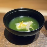 京橋 鮨 好日 - 【前菜】 ・松笠烏賊黄金焼 ・竹萵苣薹 ・梅花蕪なます ・サーモンとトマトの博多寄せ ・竹串刺（子持ち昆布、八幡牛蒡、蓬白玉） ・寒ブリ柚香焼 ・福白子味噌漬焼 ・百合根黒豆茶巾