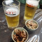 田舎屋 - お通しの豚味噌焼き