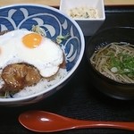 そば屋酒かわづ - ぶたたま丼セット