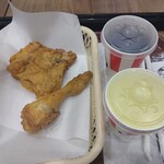 ケンタッキーフライドチキン - 料理写真:オリジナルチキン,アイスコーヒー