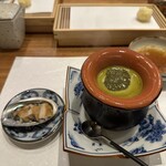 天婦羅 みやしろ - 【鮑の肝ソースシャブシャブ】