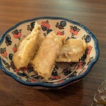 十割蕎麦 鴨料理 ならや - 鮪カマトロレア天ぷら　¥1,200