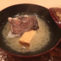 芝濱 - 鯛のアラと厚揚げの雲丹味噌仕立て