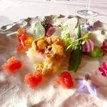 Kobe Grill - 剣先イカと雲丹 王様トマトとドライ野菜のアーリオ・オーリオ