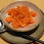 鳥匠 いし井 - デザート(苺のグラニテ)