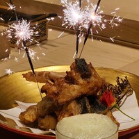 あま木 - フグ唐揚げバースデー盛り