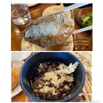みの屋うどん - 上 いなりは胡麻を使ってない
下 冷たい麺を食べる時には天かすは必要