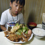 山賊焼お食事処源太 - 山賊焼定食・肉大盛り