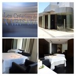 NARISAWA - 青山1丁目駅から数分の場所です。外観も立派。 
      店内は「茶と白」でまとめられたスタイリッシュな空間です。 