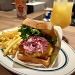 ミセスリンダのフライドチキン - しばタルチーズバーガーのオールセット ¥1633