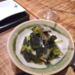 浅草 ひら山 - ⑭（追加の）帆立と花山葵海苔和えせり入り