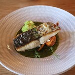 さじこよみ - 鮮魚のポワレ　菜花のソース　くわいフライ