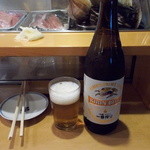 鮨処寿司大 - 寿司 大　勝鬨橋に誓ったビール (￣0￣)ノ口