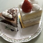 パティスリー木花 - チョコスフレとショートケーキ