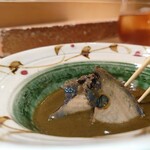 鮨 江藤 - 蒸し鮑/肝ソース/シャリ玉