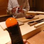 鮨 江藤 - とろたく/卵黄の味噌漬け/初摘み有明産焼海苔