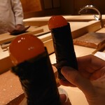 鮨 江藤 - とろたく/卵黄の味噌漬け/初摘み有明産焼海苔