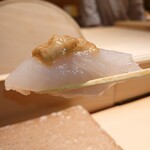 鮨 江藤 - 広島県産カワハギ/肝醤油