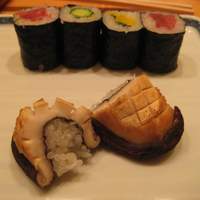 銀座寿司幸本店 丸ビル店 - 焼椎茸、巻物