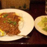 牛スジカレーオムごはん大盛ランチ