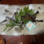 飴源 - 鮎の塩焼き　鮎の飴煮