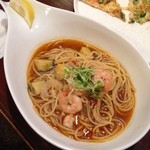 らびーた - パスタランチセット「小えびとなすのトムヤムクン風スパゲティー」これは凄い！！