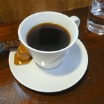 キッチン ブルー グローブ - ホットコーヒーのアップ