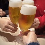 いち井 - 生ビールで乾杯