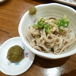 風来坊 - 2014.07 酢もつ（３４０円）ゆず胡椒をたっぷりいただきました♪