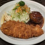 洋食亭 おおはし - ハンバーグとチキンカツ　タルタルソースかけ