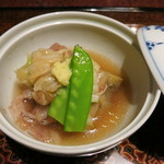 Soba Kaiseki Azumino -  丸茄子揚げ煮と牛肉吉野煮