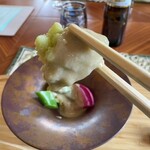 軽井沢リストランテ小林 - バーニャカウダ、ロマネスク箸上げ