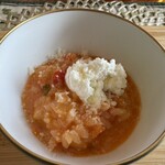 軽井沢リストランテ小林 - カポナータのトマトソースとリコッタチーズ・リゾット