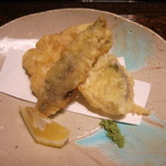そば懐石　あずみ野 -  穴子と稚鮎うす衣揚げ