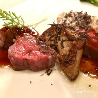 フレンチ ベイ・ビュー - 黒毛和牛フィレとフォアグラのポワレ　トリュフソース　トリュフのリゾット　トリュフラペ