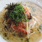 渡り蟹の和風スープパスタ　旨し！