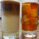 カフェレストラン ホット・ベリー - アイスカフェオレとストレートティ